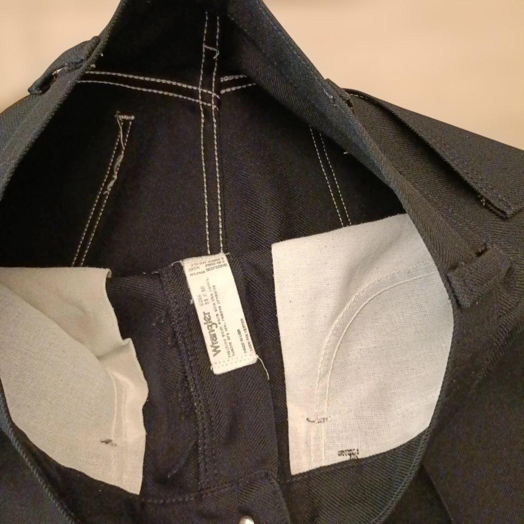 80s~ ラングラー ランチャーパンツ ブラック USA製 W33L30表記