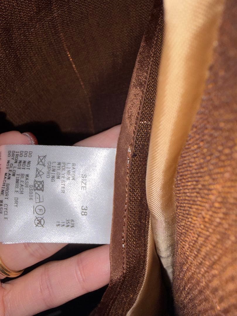 BACCA ブラウン チェック柄 テーラードジャケット　38サイズ