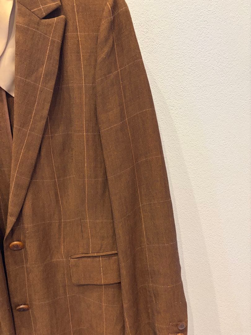 BACCA ブラウン チェック柄 テーラードジャケット　38サイズ