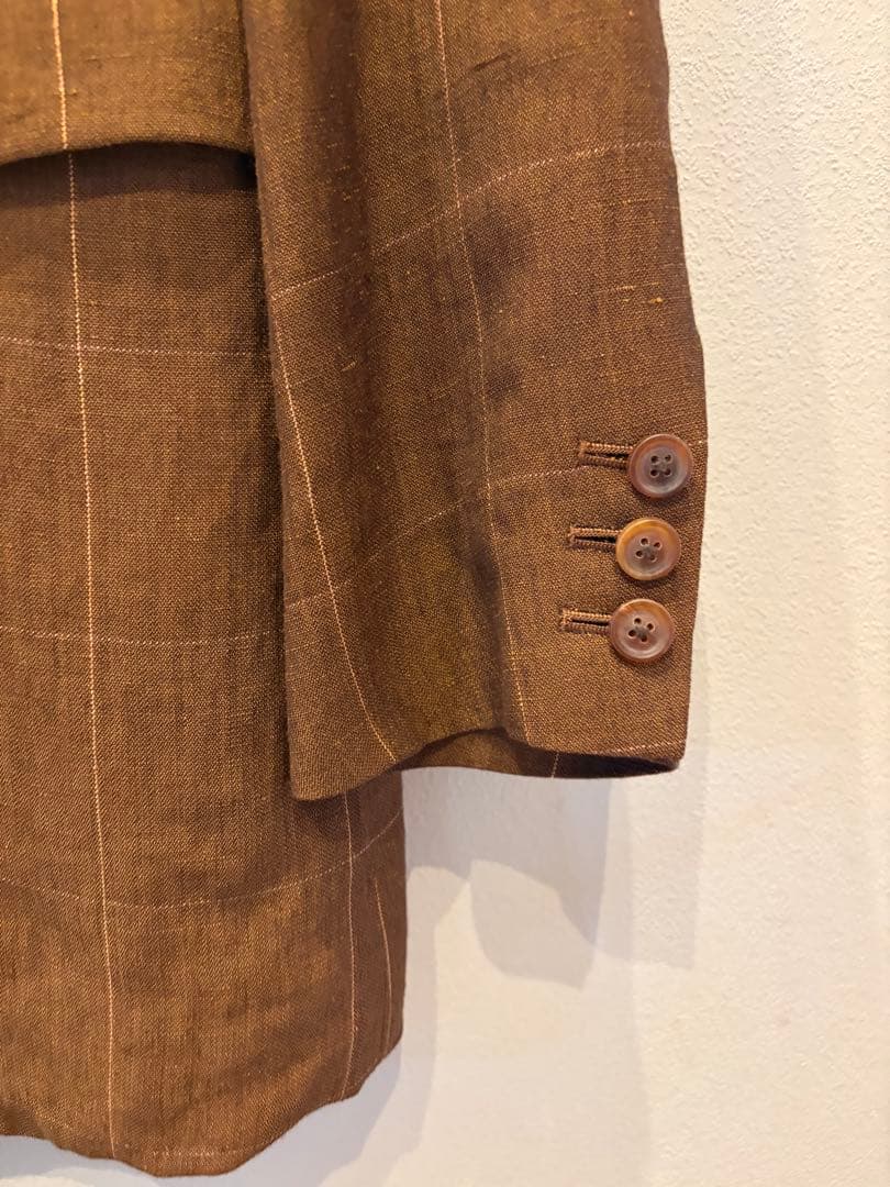 BACCA ブラウン チェック柄 テーラードジャケット　38サイズ