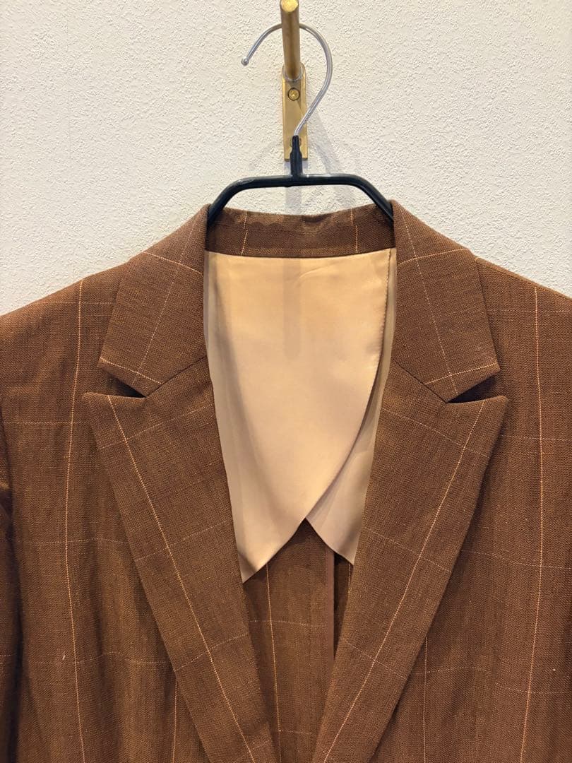 BACCA ブラウン チェック柄 テーラードジャケット　38サイズ