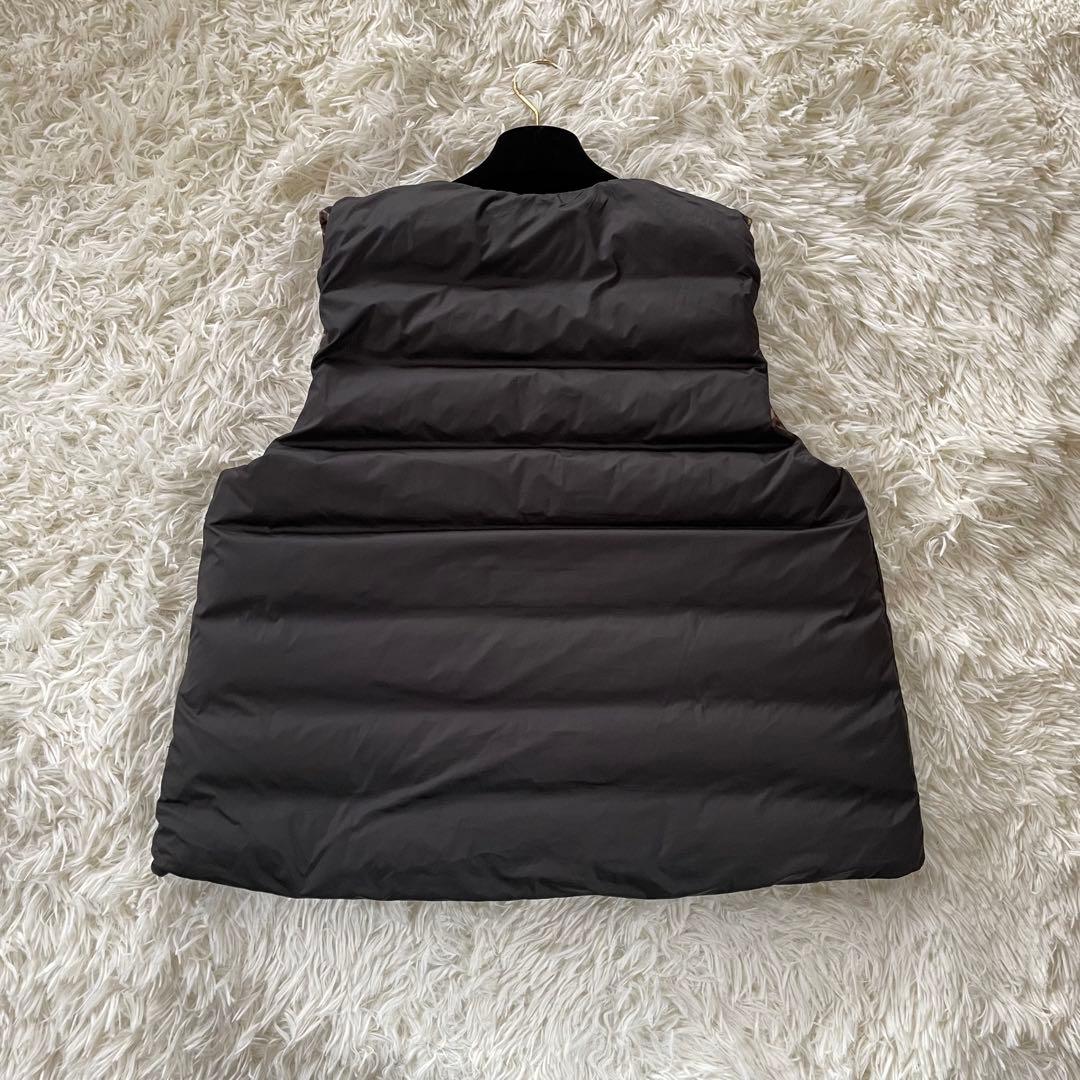 manipuri マニプリ リバーシブル ダウンベスト レオパード ヒョウ柄