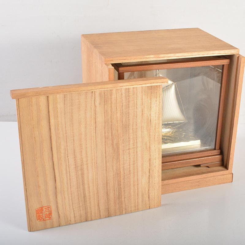 三越謹製　銀製　銀帆船　ヨット　約51g　置物　共箱　M　R7467B