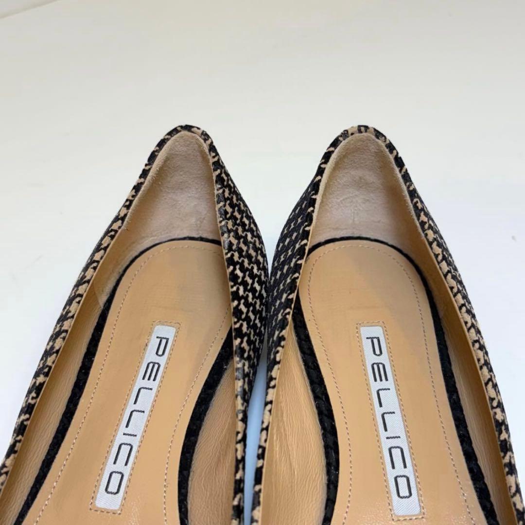 最終価格‼️(美品)ペリーコ 千鳥格子 フラットパンプス 23.5cm