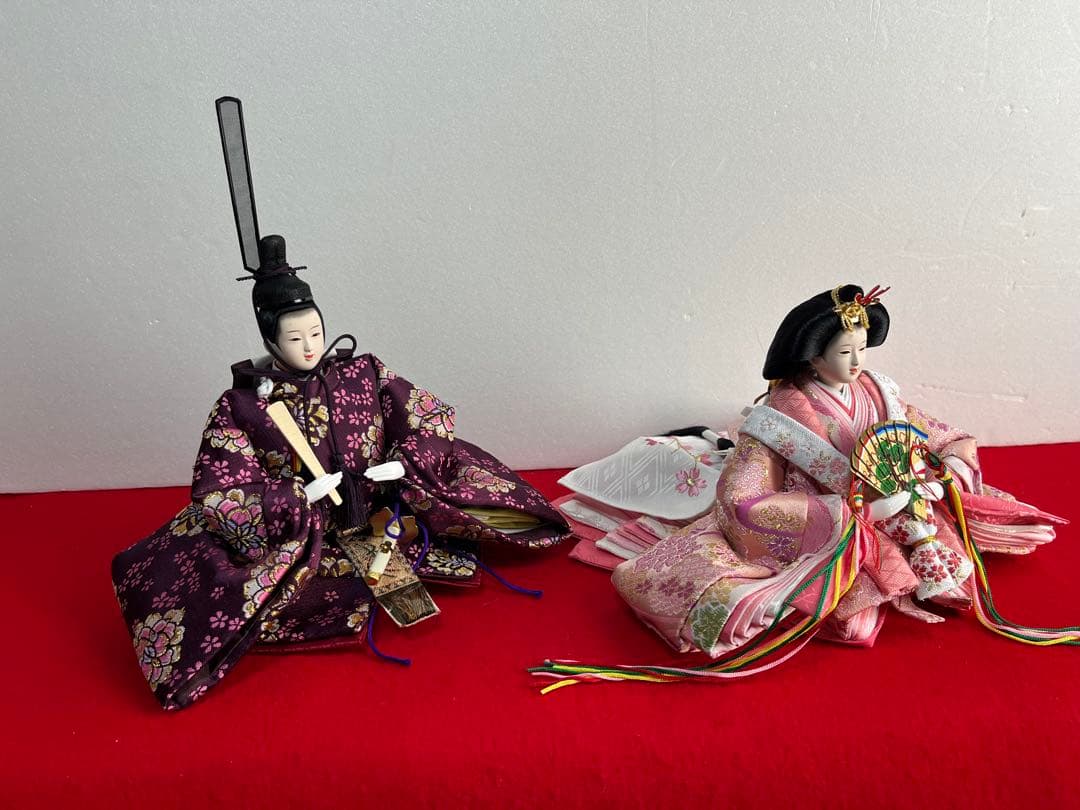 親王飾り　宴(燭台変更) 27cm雪洞、刺繍入本毛氈