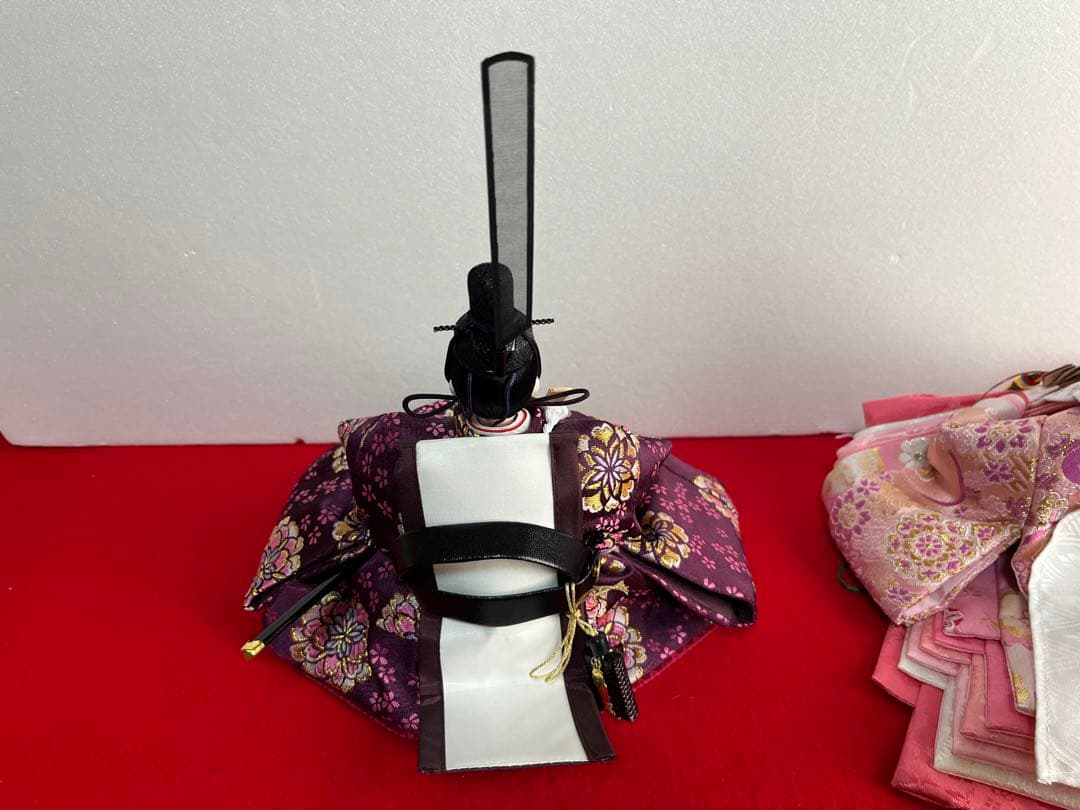 親王飾り　宴(燭台変更) 27cm雪洞、刺繍入本毛氈