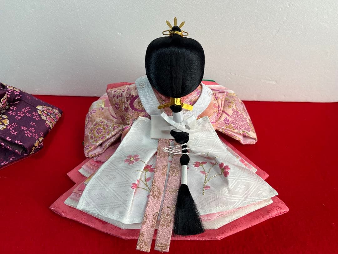 親王飾り　宴(燭台変更) 27cm雪洞、刺繍入本毛氈