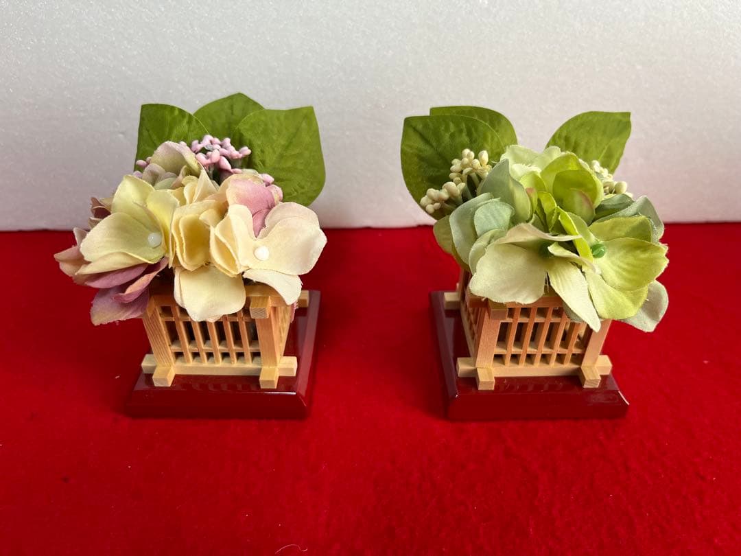 親王飾り　宴(燭台変更) 27cm雪洞、刺繍入本毛氈