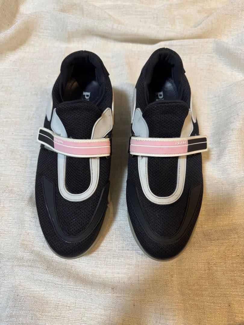 Prada プラダ　カジュアルスニーカー ブラック/ピンク　37