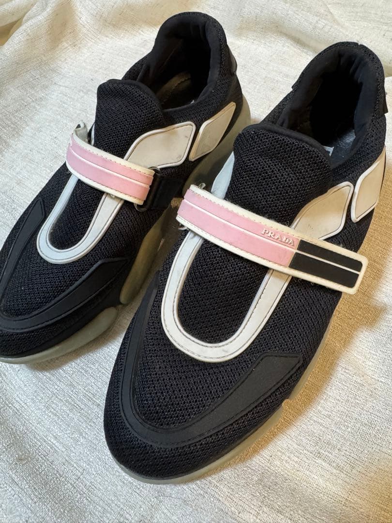 Prada プラダ　カジュアルスニーカー ブラック/ピンク　37