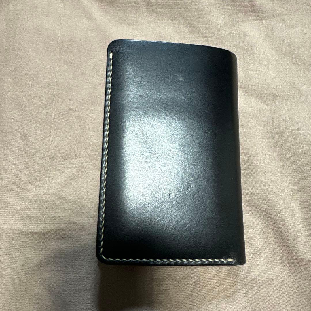 MOTO の手染めミドルウォレット　ブラック