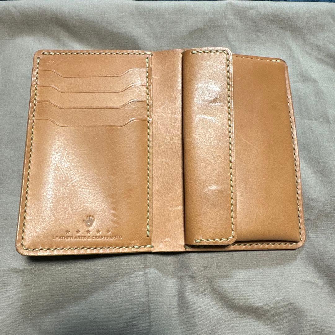 MOTO の手染めミドルウォレット　ブラック