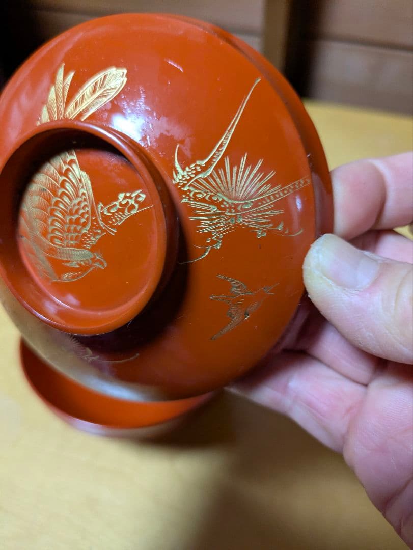 金蒔絵 木製漆器 骨董 漆器 蒔絵 吸物椀 お椀 蓋付　20個　骨董品　年代物