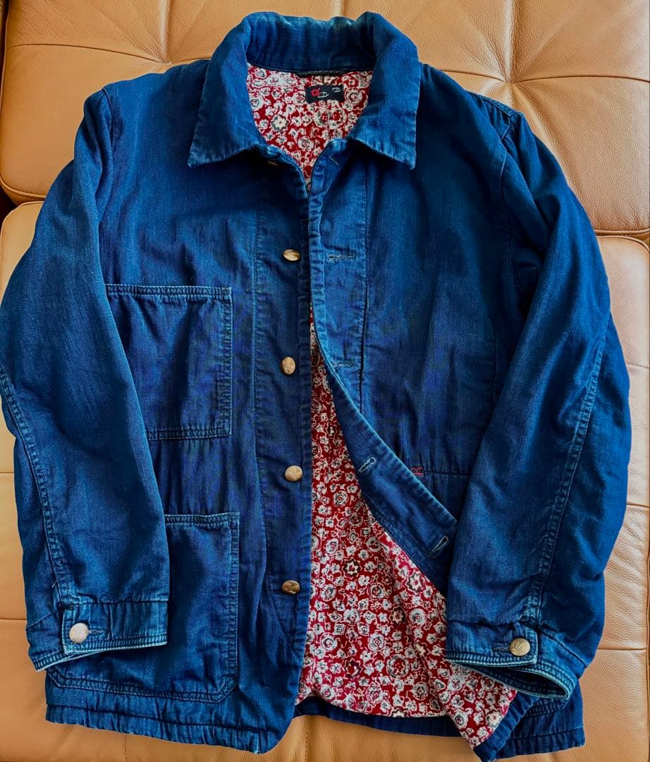 45R インディゴ染め デニムアウター ロゴボタン サイズ3