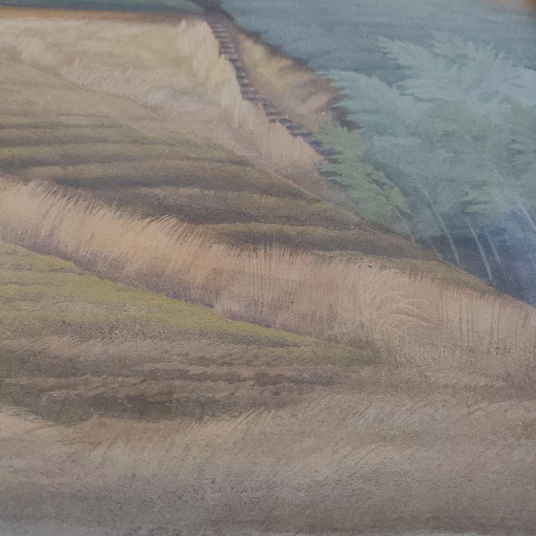 ★美品★ 谷井俊英　日本画 F15号『丘』 共シール付