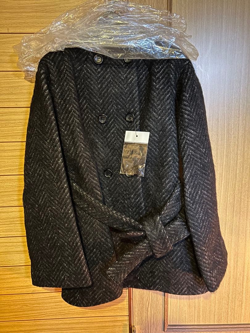 さ*や様 ボーダーズアットバルコニー　ヘリンボーンノーカラーコートS新品