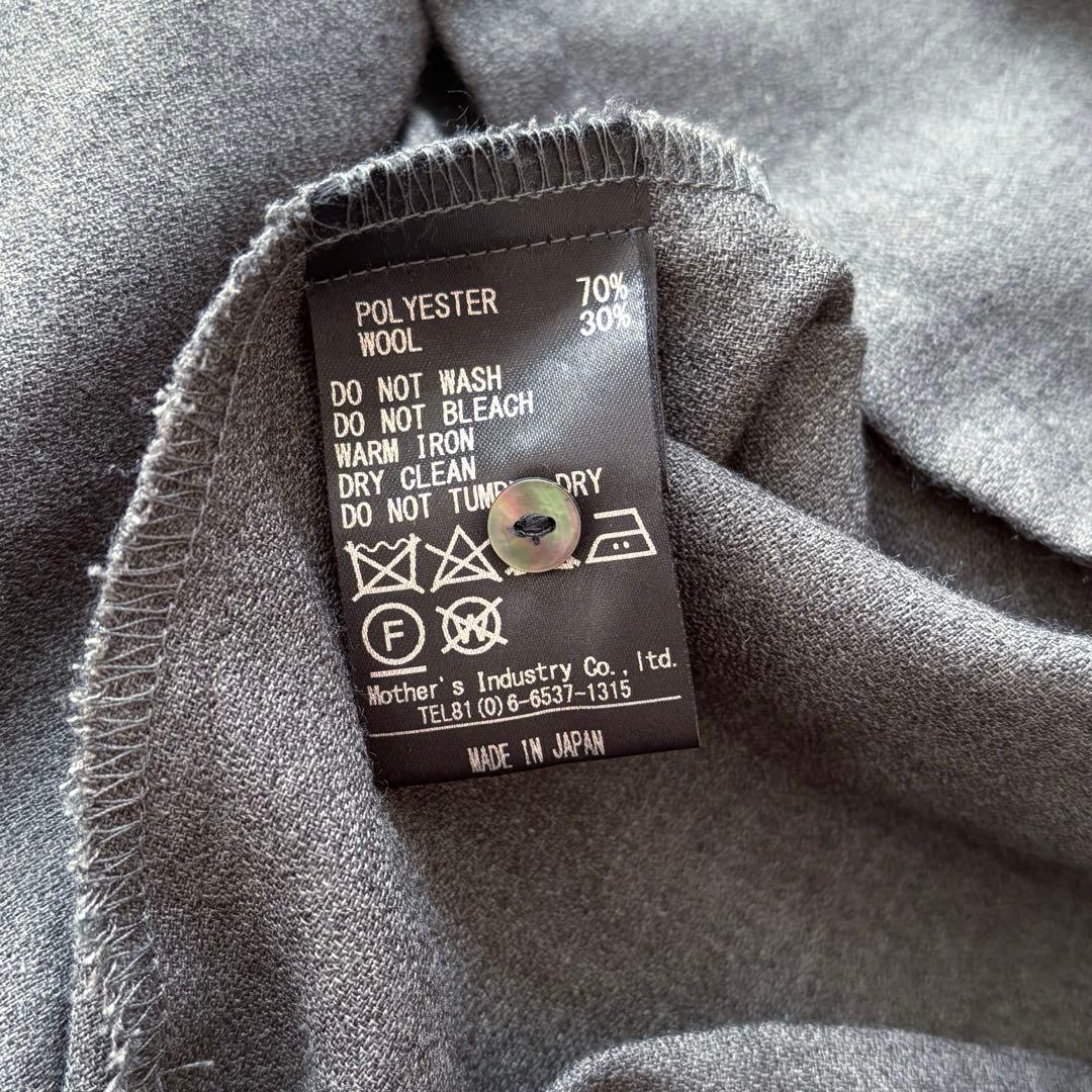 ミズイロインド　コクーンワンピース　アシンメトリー　変形　バックボタン　グレー