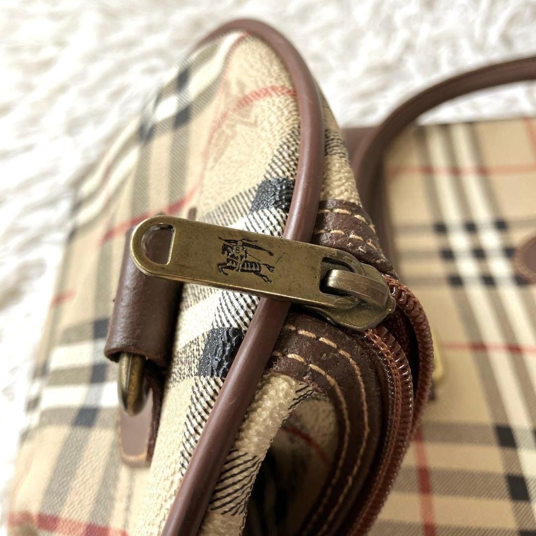 美品 BURBERRY バーバリー ノバチェック ボストンバッグ PVC