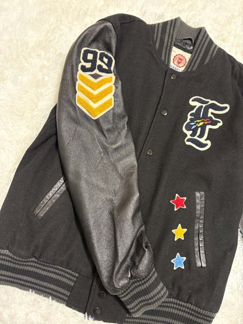 N*…様 FRANKLIN MARSHALL スタジャン　黒刺繍　袖レザー XL