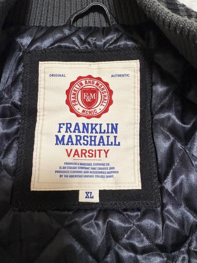 N*…様 FRANKLIN MARSHALL スタジャン　黒刺繍　袖レザー XL