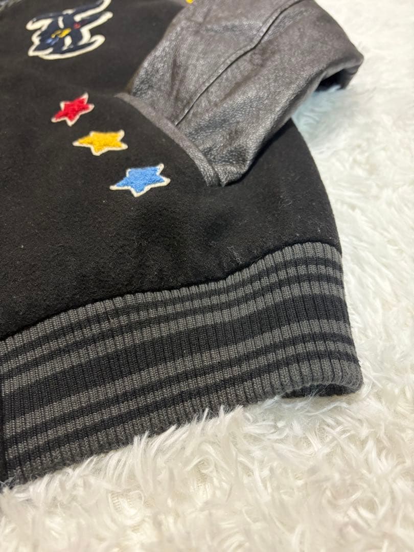 N*…様 FRANKLIN MARSHALL スタジャン　黒刺繍　袖レザー XL