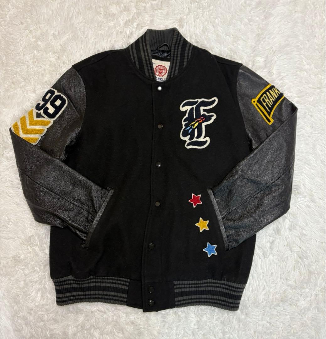 N*…様 FRANKLIN MARSHALL スタジャン　黒刺繍　袖レザー XL