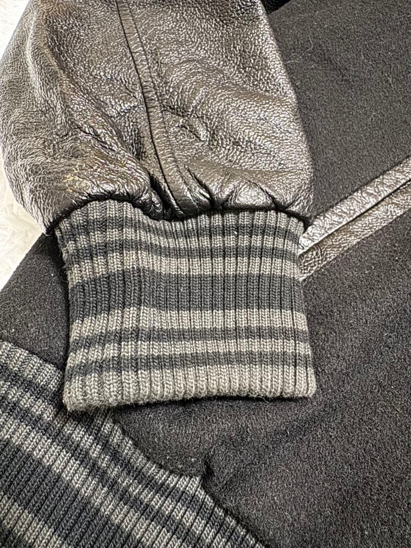 N*…様 FRANKLIN MARSHALL スタジャン　黒刺繍　袖レザー XL