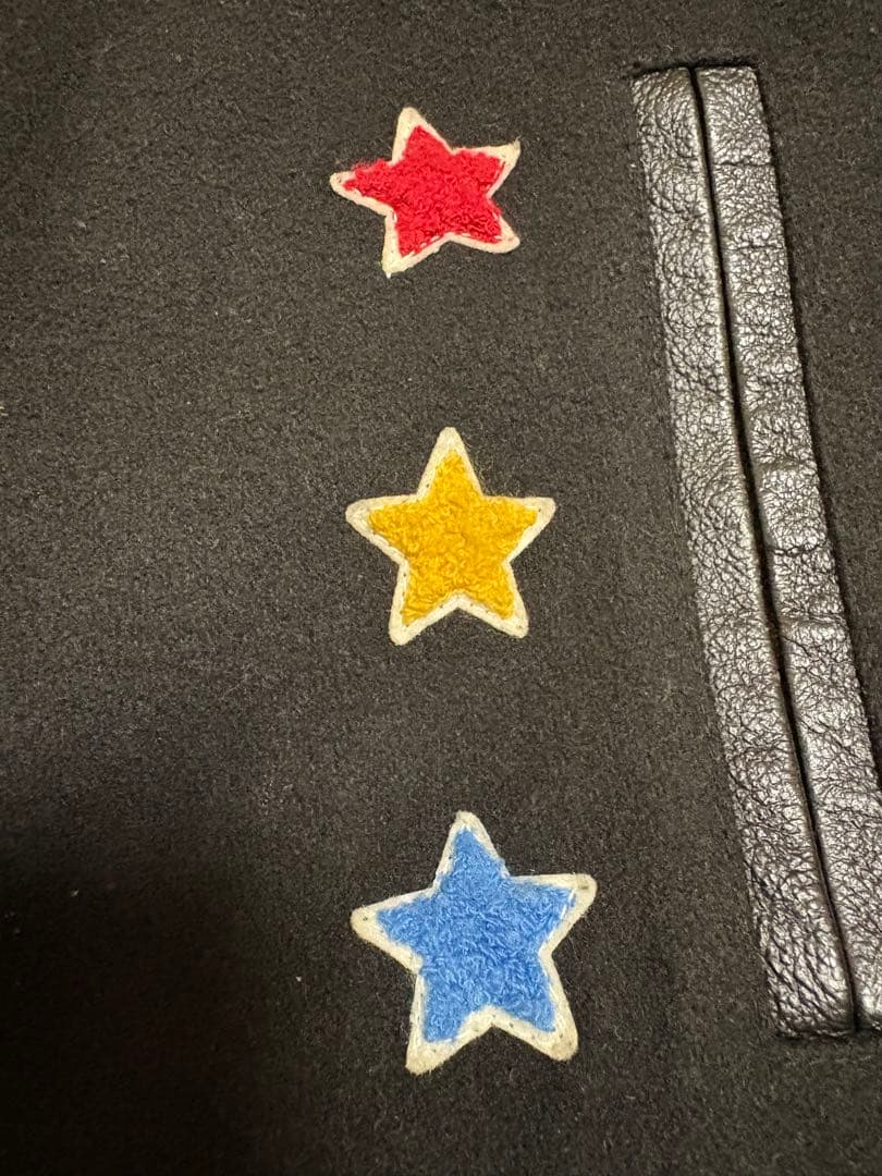 N*…様 FRANKLIN MARSHALL スタジャン　黒刺繍　袖レザー XL