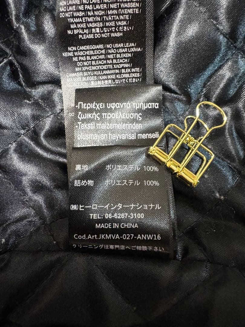 N*…様 FRANKLIN MARSHALL スタジャン　黒刺繍　袖レザー XL