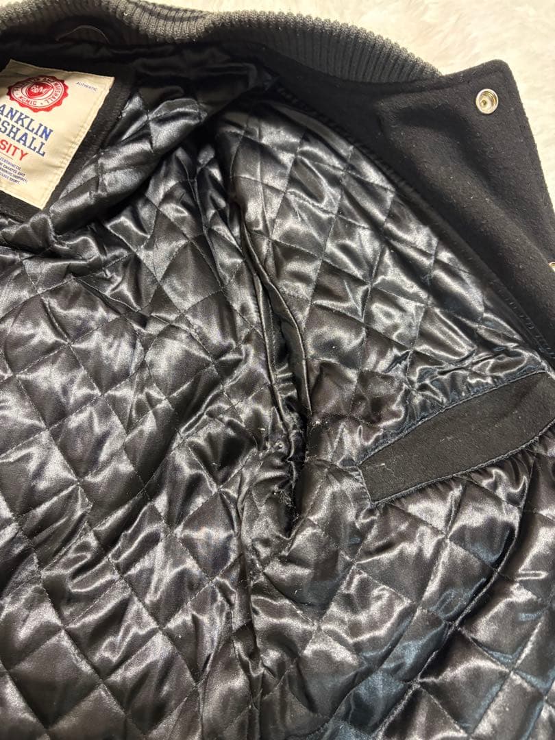 N*…様 FRANKLIN MARSHALL スタジャン　黒刺繍　袖レザー XL