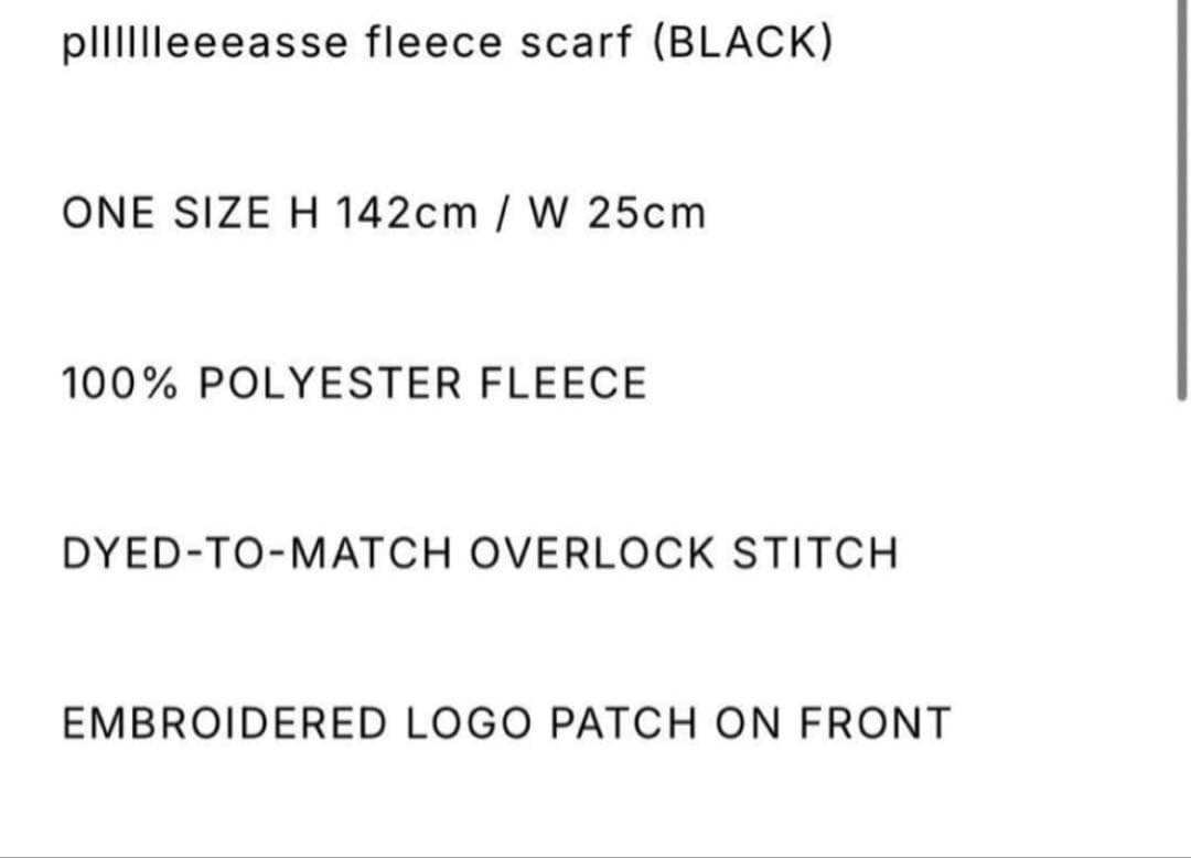 小物 plllllleeeasse fleece scarf BLACK