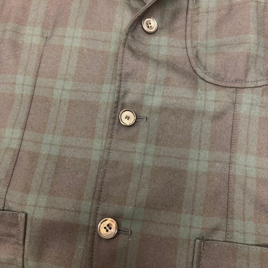 コムデギャルソンオム 縮絨ジャケット ブラックウォッチ ウール Sサイズ