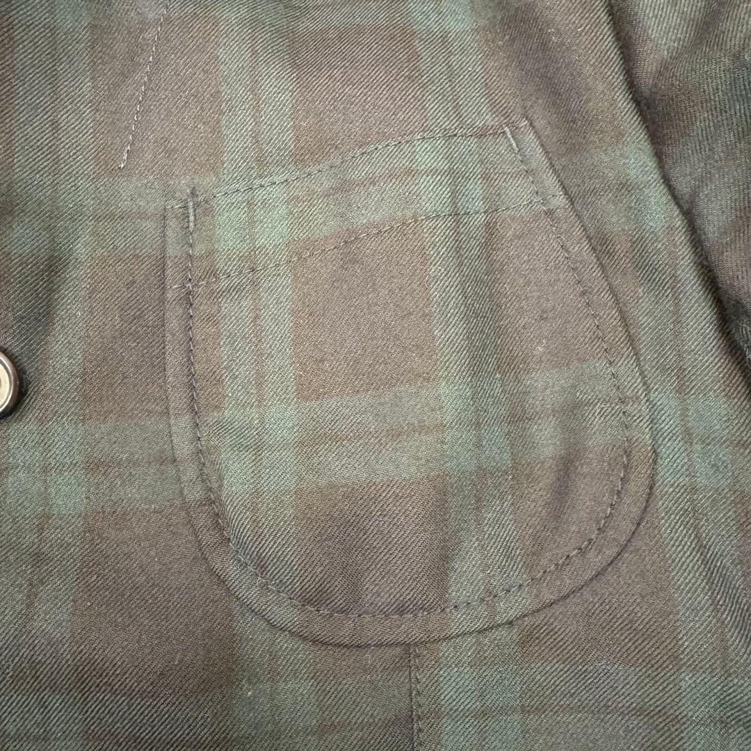 コムデギャルソンオム 縮絨ジャケット ブラックウォッチ ウール Sサイズ