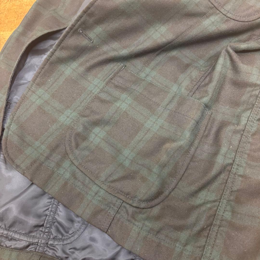 コムデギャルソンオム 縮絨ジャケット ブラックウォッチ ウール Sサイズ