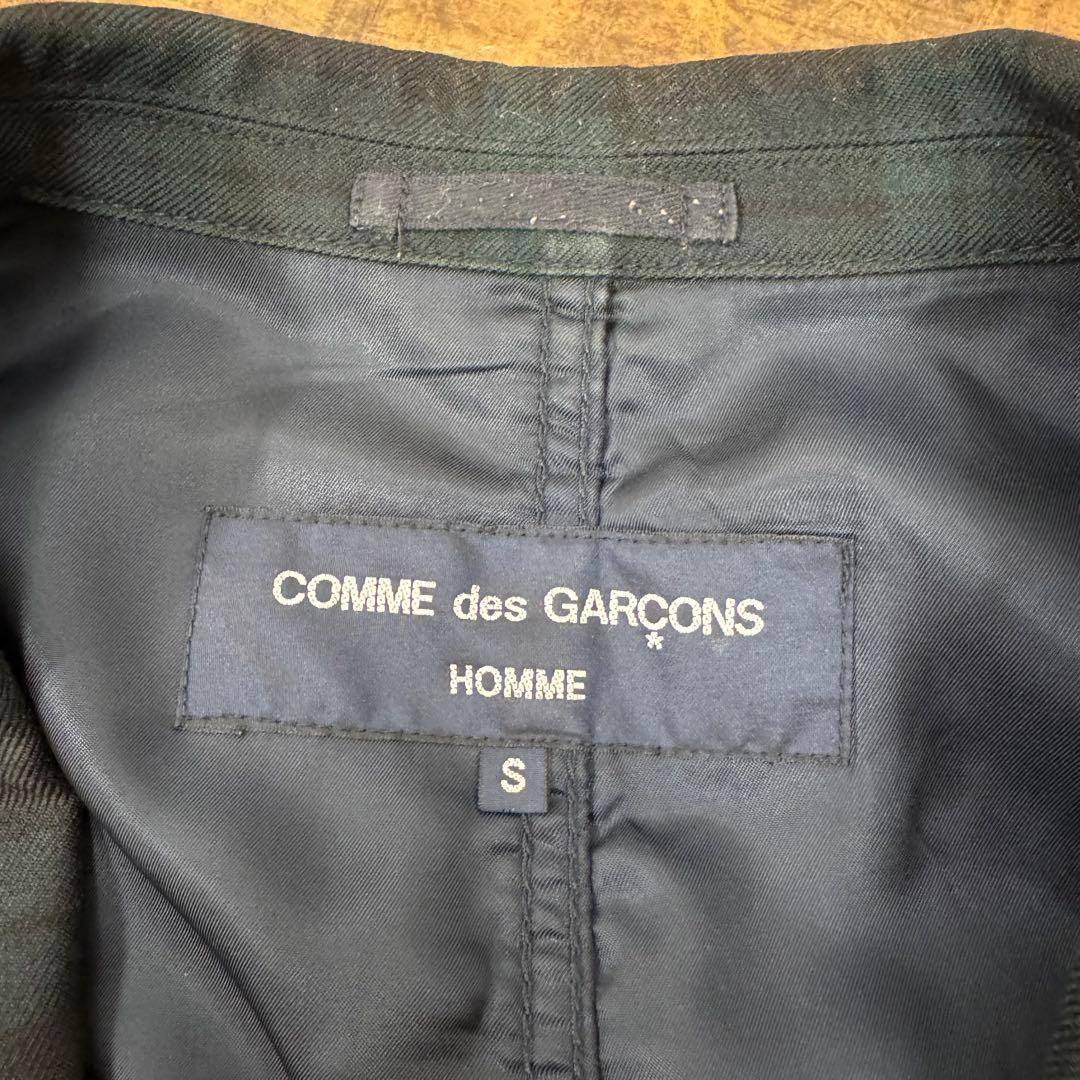 コムデギャルソンオム 縮絨ジャケット ブラックウォッチ ウール Sサイズ