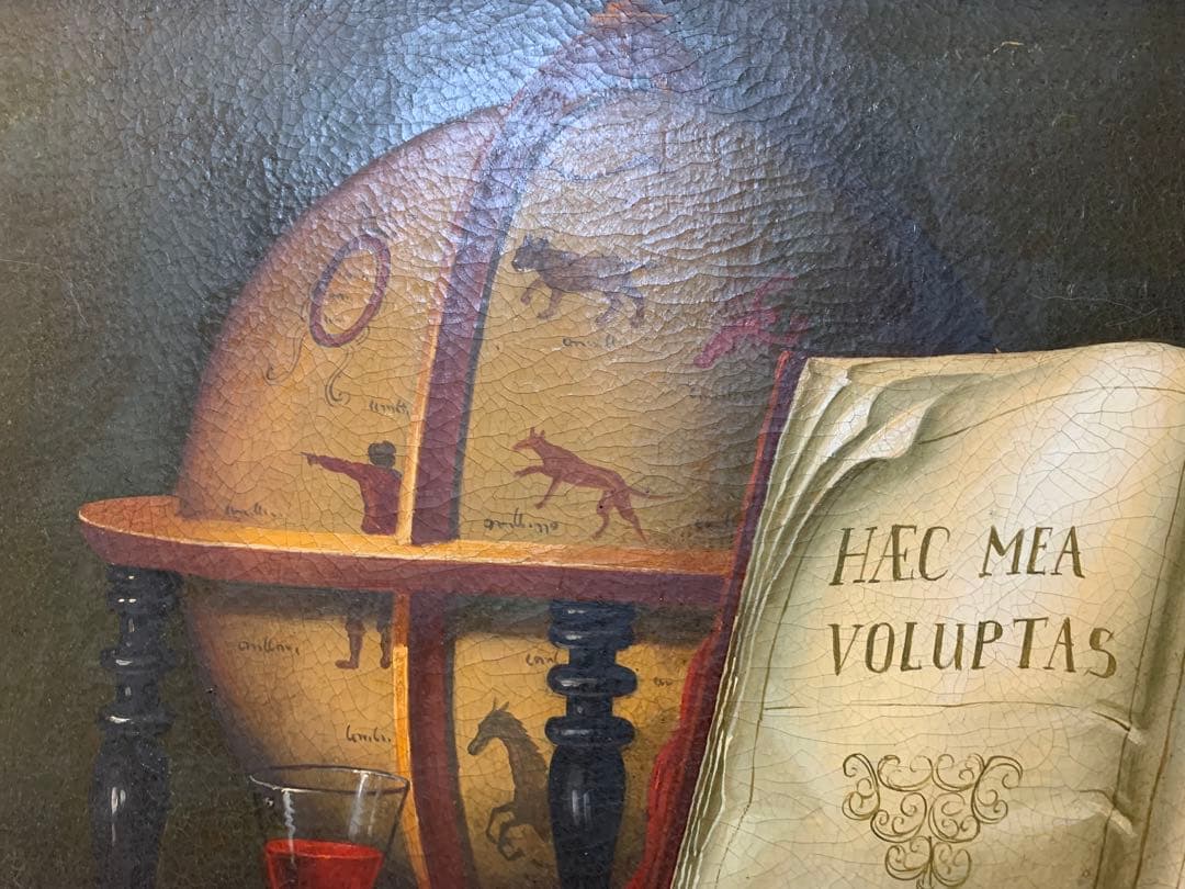 イタリア製油絵　手書きビンテージ・インテリア油絵細密画良く書けてます！