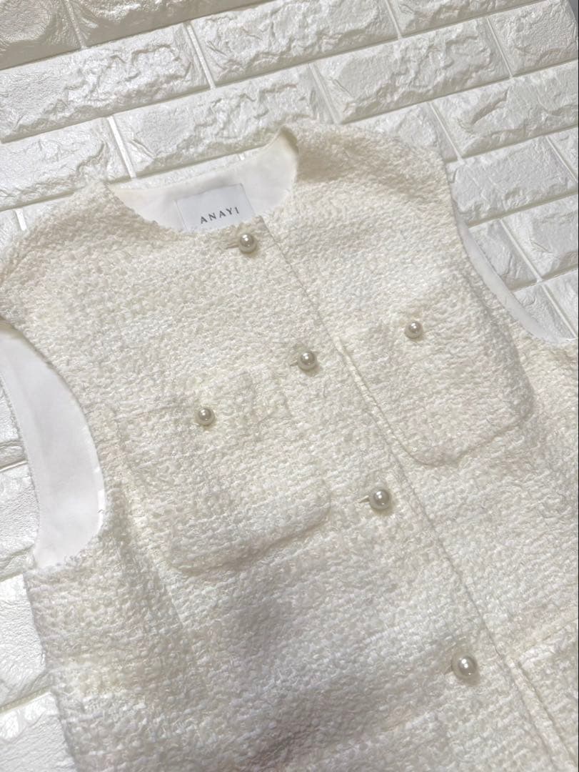 アナイ カラミツイードポケットジレ