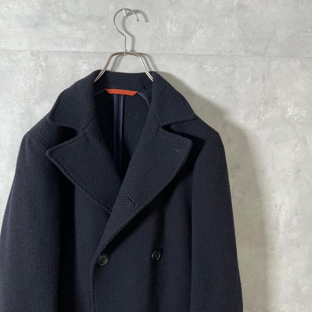 MONTEDORO モンテドーロ ネイビー イタリア製 ウール Pコート N49
