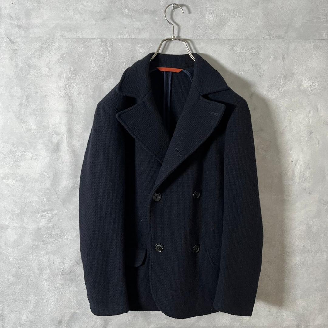 MONTEDORO モンテドーロ ネイビー イタリア製 ウール Pコート N49
