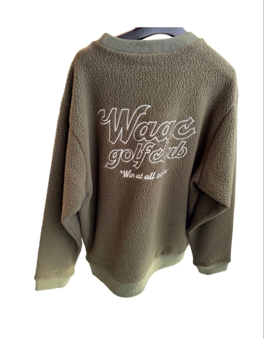 【新品】WAACゴルフ ワック リサイクルボアフリース長袖プルオーバー カーキ