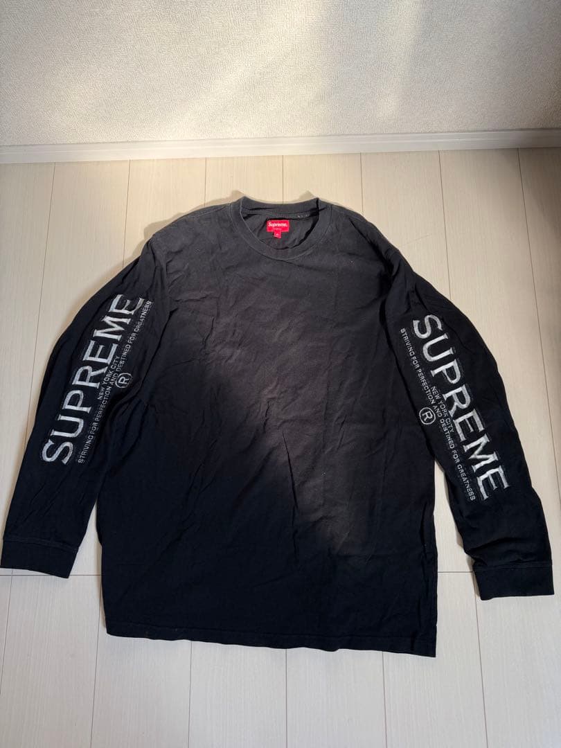 SUPREME ブラック 長袖カットソー
