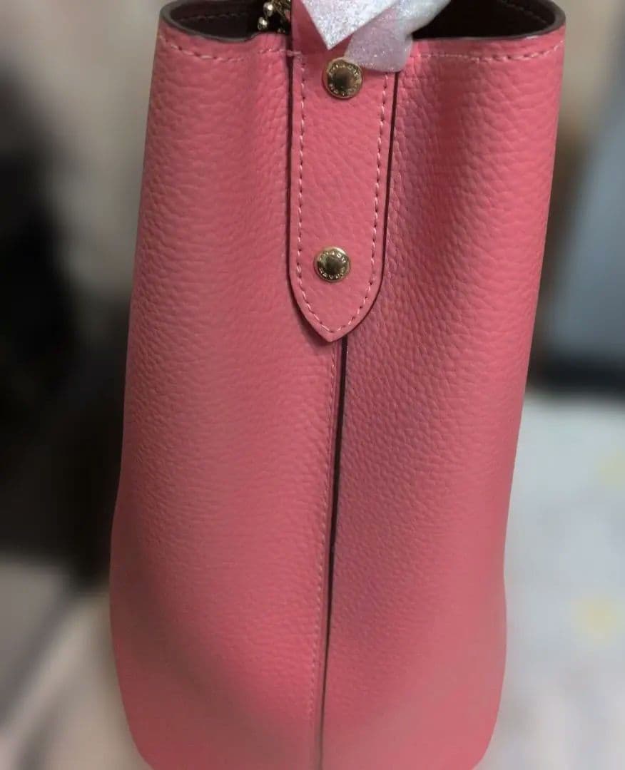 #新品未使用同様　#COACHサーモン ピンク レザー ショルダートートバッグ