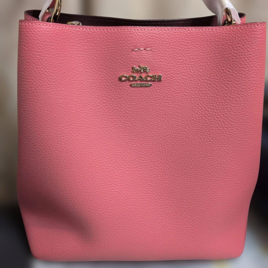 #新品未使用同様　#COACHサーモン ピンク レザー ショルダートートバッグ