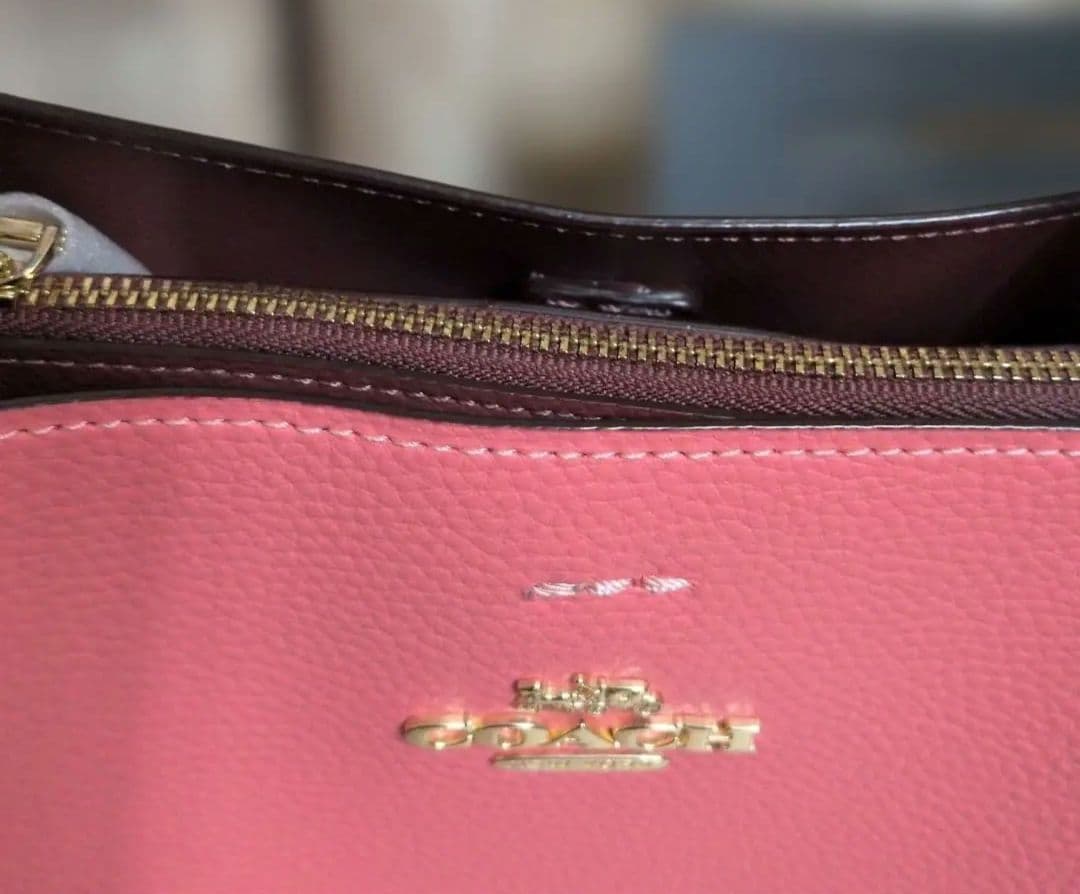 #新品未使用同様　#COACHサーモン ピンク レザー ショルダートートバッグ