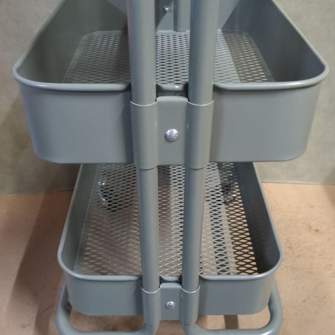 (s)ルッツ　 IKEAキャスター付き3段キッチンワゴン グリーンホワイト