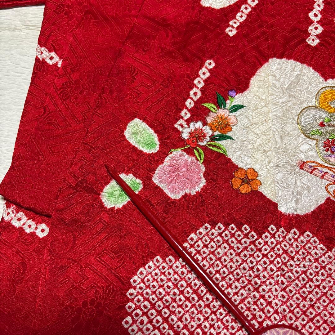 七五三　着物セット　着物　被布　３歳　絞り　友禅　フルセット