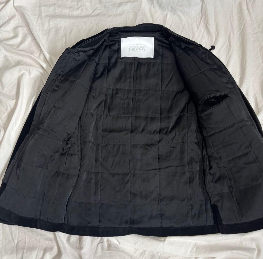 UNITED ARROWS & SONS ベロア チャイナ ジャケット 中綿