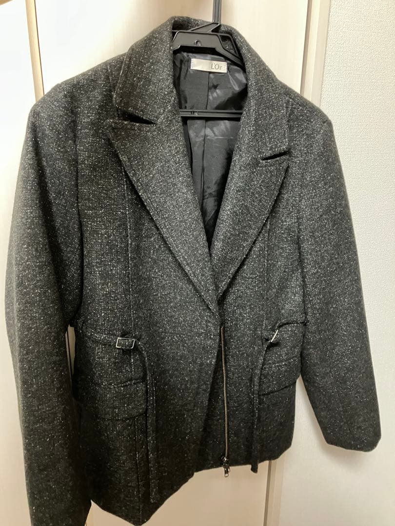 ジャケット・アウター l'or Zip up Tweed Jacket