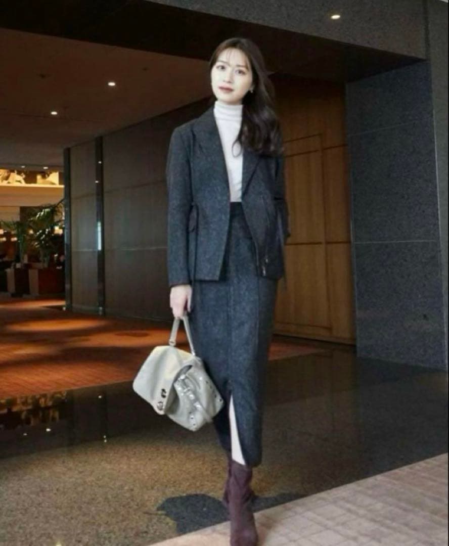 ジャケット・アウター l'or Zip up Tweed Jacket