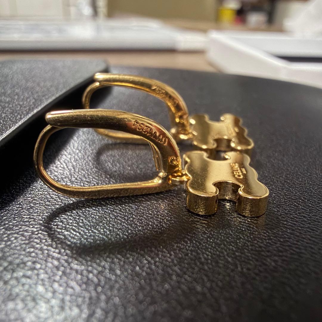 【新品未使用】CELINEトリオンフ ラインストーン ピアス 定価92400